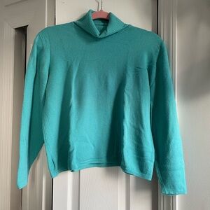 Henri Bendel Turquoise Turtleneck Sweater